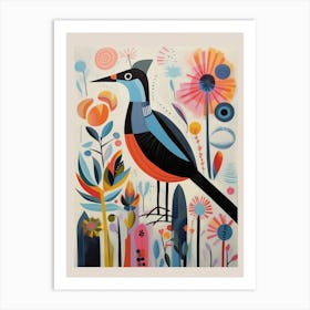 Colourful Scandi Bird Coot 2 Art Print