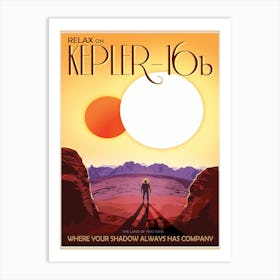 Kepler -16b NASA Space Vintage Style Poster Art Print