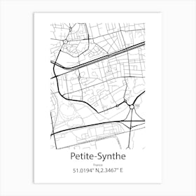 Petite Synthe,France Minimalist Map Art Print