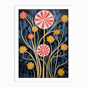 Flax Flower 1 Hilma Af Klint Inspired Flower Illustration Art Print