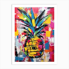 Colorful Cravings: Pineapple Street Art Delight Art Print