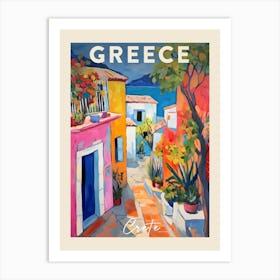 Crete Greece 1 Fauvist Painting  Travel Poster Art Print