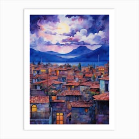 City At Night 1 Art Print