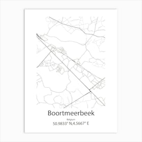 Boortmeerbeek,Belgium Minimalist Map Art Print