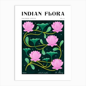 Indian Florals Sacred Lotus Art Print