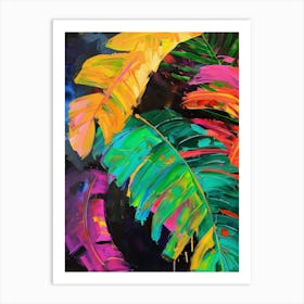 Abstract tropical leaves 1 Art Print