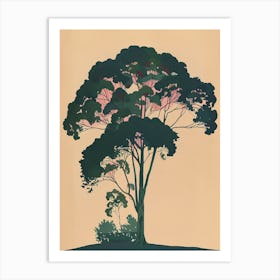 Eucalyptus Tree Colourful Illustration 3 Art Print