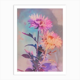 Iridescent Flower Asters 4 Art Print