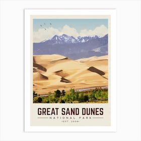 Great Sand Dunes Minimalist Travel Poster Art Print