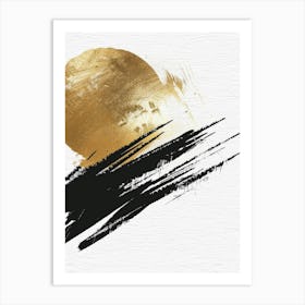 Gold Brush Strokes Canvas Print 1 Art Print