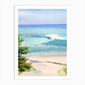 Coronado Beach 2, San Diego, California Watercolour Art Print