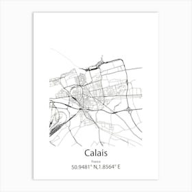 Calais,France Minimalist Map Art Print