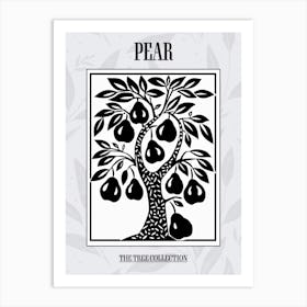 Pear Tree Simple Geometric Nature Stencil 3 Poster Art Print