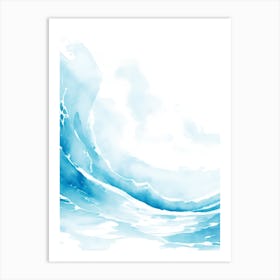 Blue Ocean Wave Watercolor Vertical Composition 158 Art Print