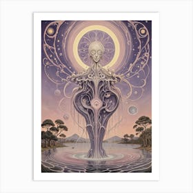 Lavender Swamp Creature Art Print