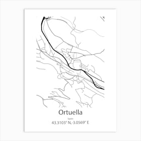 Ortuella,Spain Minimalist Map Art Print