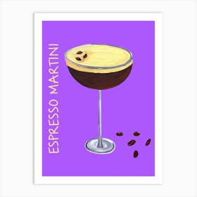 Espresso Martini Purple Art Print
