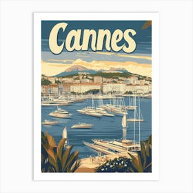 Aihrgdesign A Classic 1960s Travel Poster For Cannes Art Print