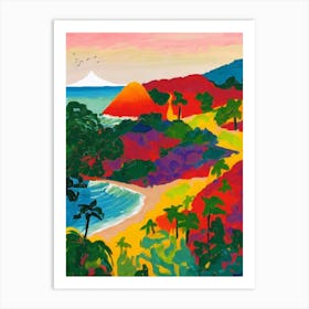 Anse Chastanet Beach, St Lucia Hockney Style Art Print