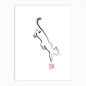 Climbing Cat Art Print