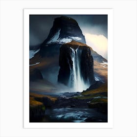 Kirkjufellsfoss, Iceland Nat Viga Style (2) Art Print