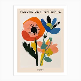 Spring Floral French Poster  Poppy 4 Art Print