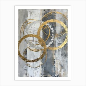 Gold Circles 12 Art Print