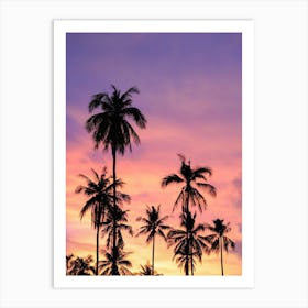 Sunset Palm Trees | Thailand |Koh Samui |Travel Art Print