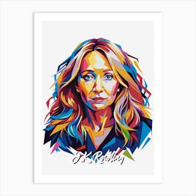 J.K. Rowling 2 Portrait WPAP Pop Art Art Print