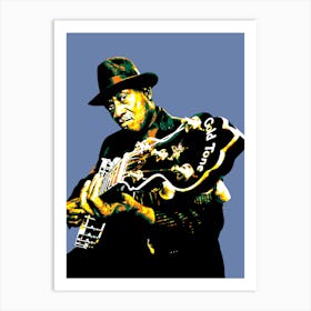 Taj Mahal American Blues Musician in Pop Art Illustration Art Print