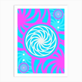 Geometric Glyph in White and Bubblegum Pink and Candy Blue n.0053 Art Print