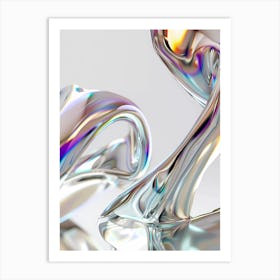 Abstract 3d liquid Art Print