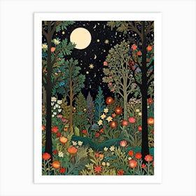 William Morris Night In The Forest 9 Art Print