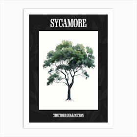 Sycamore Tree Pixel Illustration 1 Poster Art Print