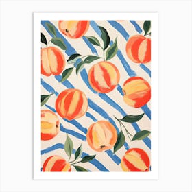 Peaches Fruit Summer Illustration 8 Art Print