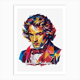 Ludwig Van Beethoven 04 Portrait WPAP Pop Art Art Print