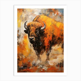 Bison Geometric Abstract 3 Art Print