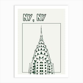 NY NY Green Print Art Print