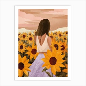 Sunflower Evenings Art Print