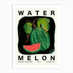 Watermelon Fruit Kitchen Typography Art Print