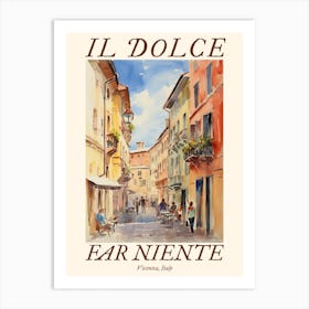 Il Dolce Far Niente Vicenza, Italy Watercolour Streets 2 Poster Art Print