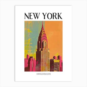 Chrysler Building New York Colourful Silkscreen Illustration 3 Poster Art Print
