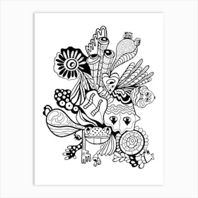 Doodles Coloring Page Art Print