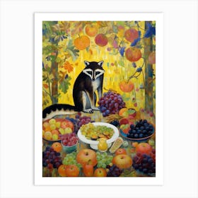 Raccoon Autumn Harvest 2 Art Print