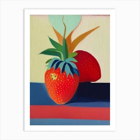 A Single Strawberry, Fruit Abstract Still Life Art Print