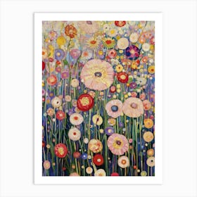 Gustav Klimt Print Flower Garden Poster Klimt Exhibition Poster Painting Wildflowers Full Art Print