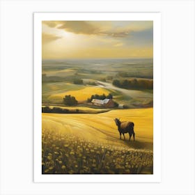 Sunset In The Field 40 Art Print