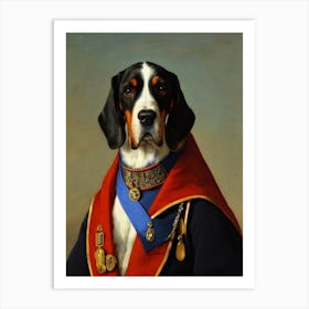 Bluetick Coonhound 2 Renaissance Portrait Oil Painting Art Print