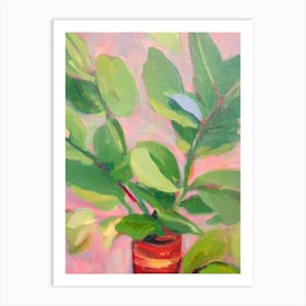 Baby Rubber Plant Impressionist Painting Art Print