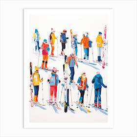 Jackson Hole Mountain Resort   Wyoming Usa, Ski Resort Illustration 3 Art Print